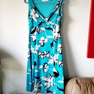 Evan Picone Floral Sleeveless Fit and Flair Dress Size 10